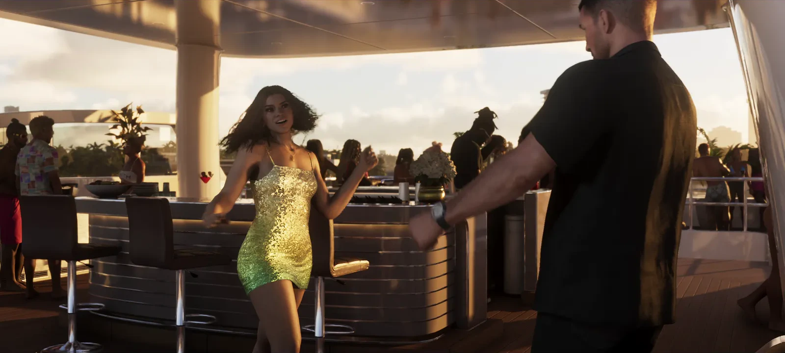 Lucia and Jason at a boat party — Trailer 2