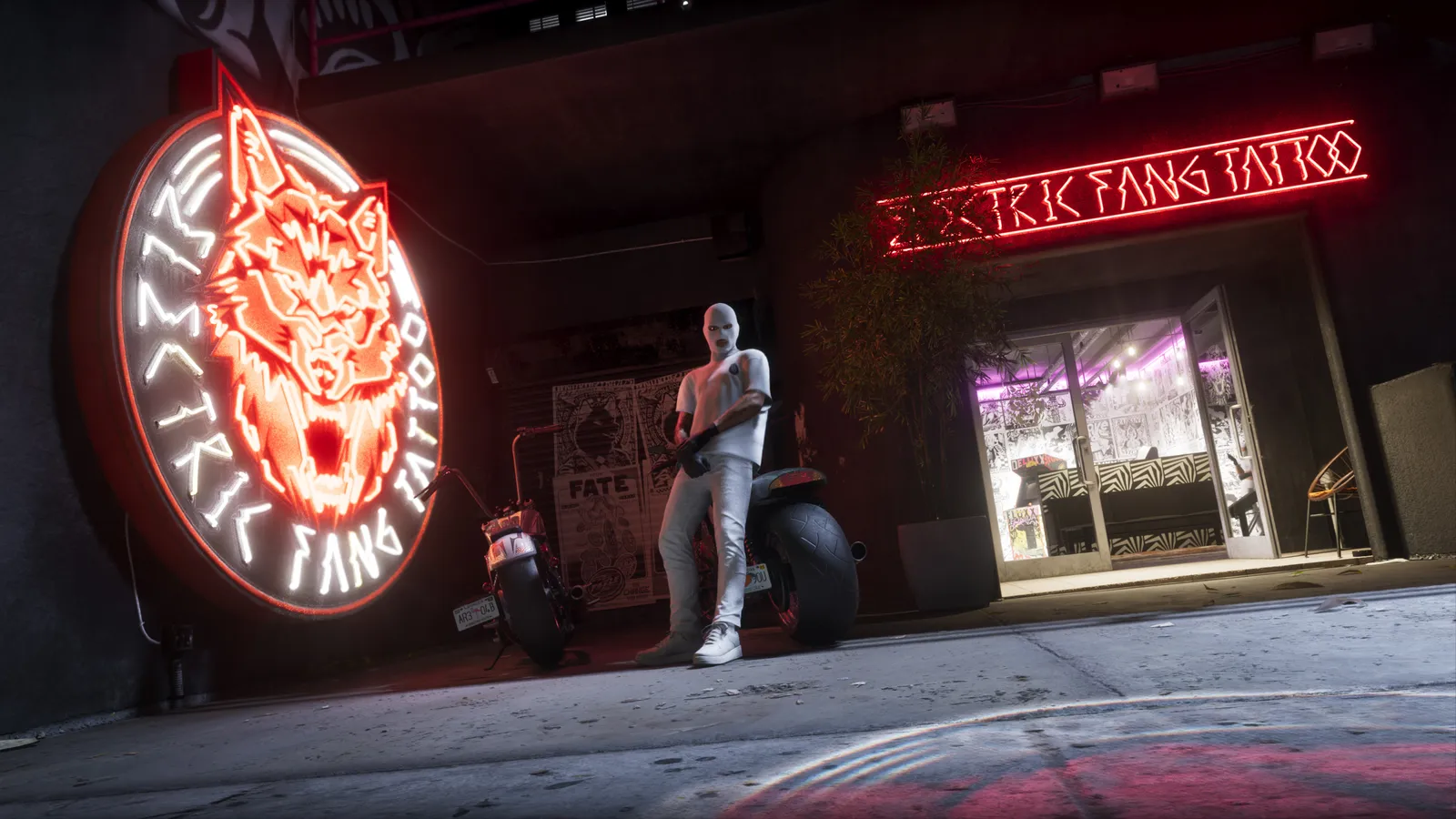 Electric Fang tattoo shop — official Rockstar press art